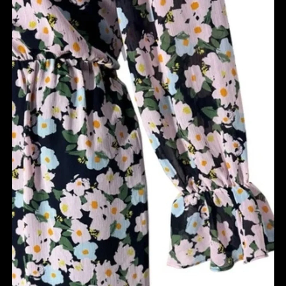 J.Crew Mercantile Drapey Tie Front Floral Dress Elastic Waist Size Small NEW